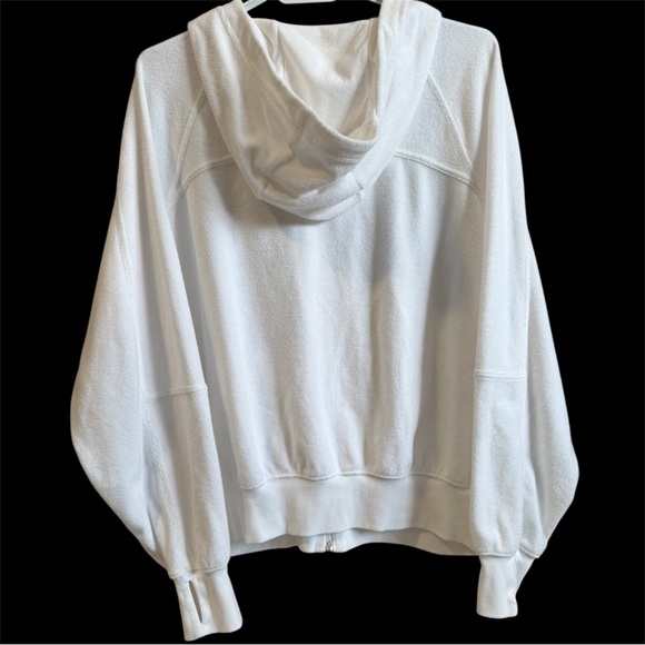 Aerie Offline Soft Terry Towel White Zip-Up Oversized Hoodie size S - Picture 2 of 7
